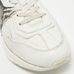 Gucci White Leather Mystic Cat Rhyton Low Top Sneakers Size 39.5
