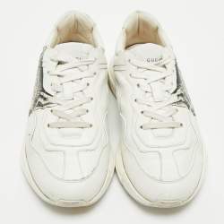 Gucci White Leather Mystic Cat Rhyton Low Top Sneakers Size 39.5