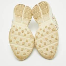 Gucci Cream Leather Vintage Logo Rhyton Sneakers Size 36.5