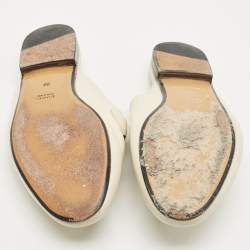 Gucci Cream Leather Princetown Horsebit Mule Sandals Size 38