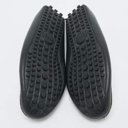 Pre Owned Gucci Black Leather Horsebit Web Loafers Size 35