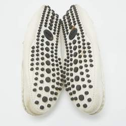 Gucci White Leather Web Horsebit Slip On Loafers Size 35.5