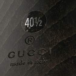 Gucci Grey Leather Icon Bit Platform Clogs Size 40.5