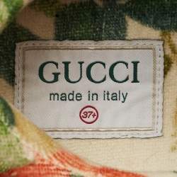 Pre Owned Gucci Gold/White Mesh, Glitter and Leather Ultrapace Low Top Sneakers Size 37.5