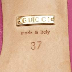 Pre Owned Gucci Purple Leather Brooke Pointed Toe Pumps Size 37