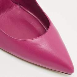 Pre Owned Gucci Purple Leather Brooke Pointed Toe Pumps Size 37