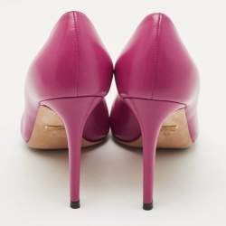Pre Owned Gucci Purple Leather Brooke Pointed Toe Pumps Size 37