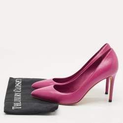 Pre Owned Gucci Purple Leather Brooke Pointed Toe Pumps Size 37