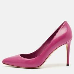 Gucci Purple Leather Brooke Pointed Toe Pumps Size 37