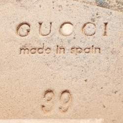 Gucci Pink Suede Strappy Wedge Espadrille Ankle Strap Sandals Size 39