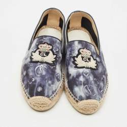 Christian Louboutin Two Tone Fabric Nanou Orlato Espadrille Flats Size 37