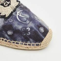 Christian Louboutin Two Tone Fabric Nanou Orlato Espadrille Flats Size 37