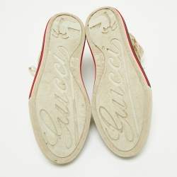 Gucci Beige/Cream GG Supreme  Canvas And Leather High Top Sneakers Size 38