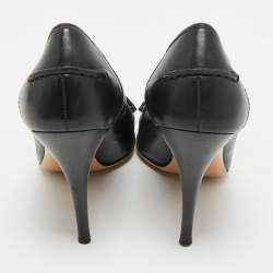 Gucci Black Leather Bamboo Fringe Pumps Size 39