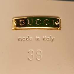 Pre Owned Gucci Green Suede GG Marmont Fringe Pumps Size 38