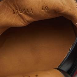 Pre Owned صندل غوتشي لوفرز جي جي جلد أسود مزخرف لؤلؤ نمط ويب مقاس 34