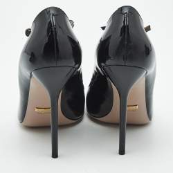 Pre Owned Gucci Black Patent Leather Beverly T Strap Pumps Size 40