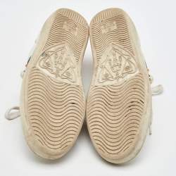 مملوكة مسبقًا Gucci White Leather Pearl Embellished Ace Low Top Sneakers Size 37