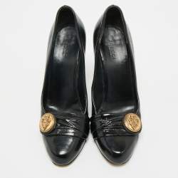Pre Owned Gucci Black Patent Leather Hysteria Pumps Size 38