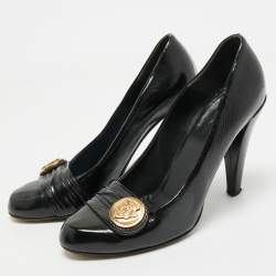 Pre Owned Gucci Black Patent Leather Hysteria Pumps Size 38