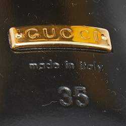 Pre Owned Gucci Cream Leather Horsebit Slingback Pumps Size 35