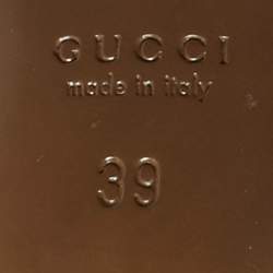 Pre Owned Gucci Brown Suede Jacqueline Studded Block Heel Pumps Size 39