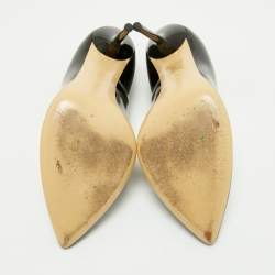 Pre Owned Gucci Black Patent Leather Pointed Toe Pumps Size 38