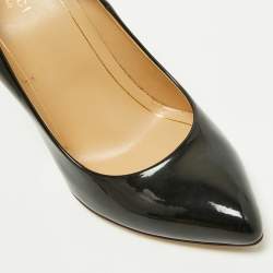 Pre Owned Gucci Black Patent Leather Pointed Toe Pumps Size 38