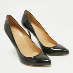 Pre Owned Gucci Black Patent Leather Pointed Toe Pumps Size 38