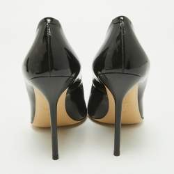 Pre Owned Gucci Black Patent Leather Pointed Toe Pumps Size 38