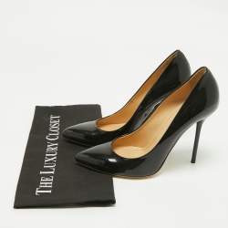 Pre Owned Gucci Black Patent Leather Pointed Toe Pumps Size 38