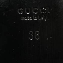 Pre Owned Gucci Dark Green Velvet Crystal Embellished Snake Flat Mules Size 38