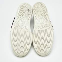 Pre Owned Gucci White Leather Snake Embellished Web Ace Low Top Sneakers Size 36