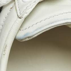 Pre Owned Gucci White Leather Snake Embellished Web Ace Low Top Sneakers Size 36