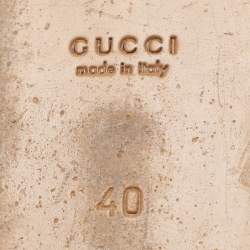 Pre Owned Gucci Red Velvet Princetown Horsebit Flat Mules Size 40