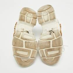 Pre Owned Gucci White Suede and Leather Flashtrek Chunky Sneakers Size 38