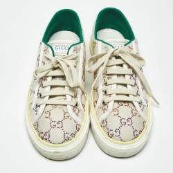 Pre Owned Gucci Multicolor Crystal GG Canvas Tennis 1977 Sneakers Size 40.5