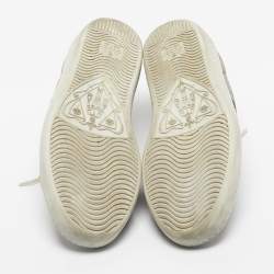 Pre Owned Gucci Red/Beige GG Canvas Ace Low Top Sneakers Size 36.5
