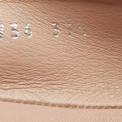 Pre Owned Gucci Black Suede Crystal Embellished Interlocking G Ballet Flats Size 37.5