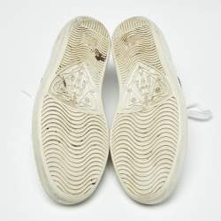 Pre Owned Gucci White Leather Bee Embroidered Ace Low Top Sneakers Size 37