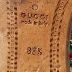 Pre Owned Gucci Multicolor Brocade Fabric Jordaan Loafers Size 38.5 