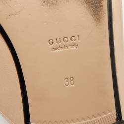 Pre Owned Gucci Beige Leather Princetown Horsebit Flat Mules Size 38