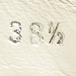 Pre Owned Gucci White Canvas and Leather High Top Sneakers Size 38.5