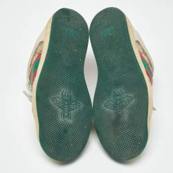 Pre Owned Gucci Multicolor Nubuck Leather and GG Canvas Screener Sneakers Size 37.5