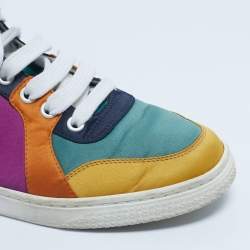 Pre Owned Gucci Multicolor Satin Coda High Top Sneakers Size 35