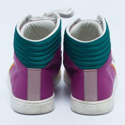 Pre Owned Gucci Multicolor Satin Coda High Top Sneakers Size 35