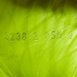 Pre Owned Gucci Neon Yellow Perforated Leather Coda High Top Sneakers Size 35.5