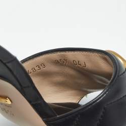 Pre Owned Gucci Black Matelassé Leather GG Marmont Slide Sandals Size 35.5