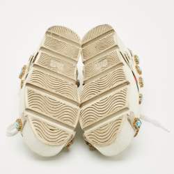 Pre Owned Gucci White Leather Flashtrek Chunky Low Top Sneakers Size 38