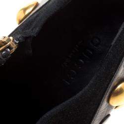 Gucci Black Suede Vintage Babouska Studded Heel Ankle Boots Size 37.5